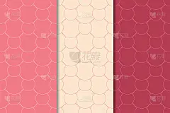 一套几何装饰。樱桃红无缝图案