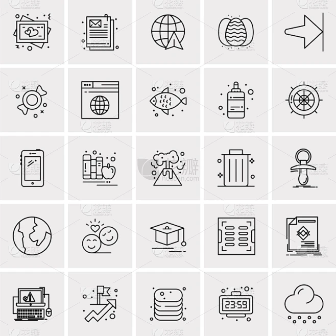 set 25 universal business icons图片_纹理图片素材-花瓣网