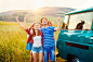 Young frieds with campervan, green nature and blue sky by Jozef Polc on 500px