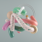 Worms : Personal project in which I try to experiment with different compositionsthe textures, the splines and the hair simulation, which representin abstract form some "worms".