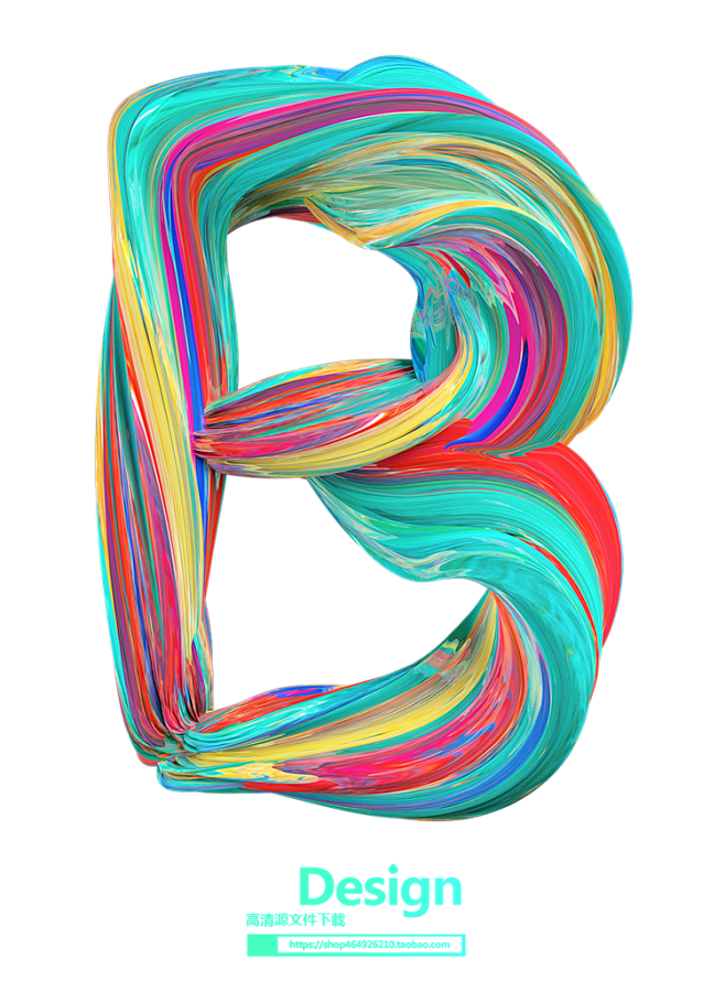 3D英文字母PNG免扣设计素材