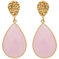 Carousel Jewels - Double Drop Rose Quartz & Golden Nugget Earrings