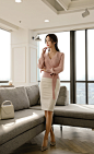▼SonYoonJoo▲190221图片_RO更新(浅玫黛粉斜纹束腰彩香职业裙)_看图_孙允珠吧_百度贴吧