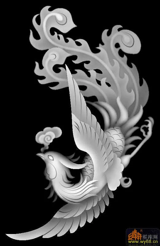 凤凰 灰度图电脑雕刻图_第五部落-花瓣网