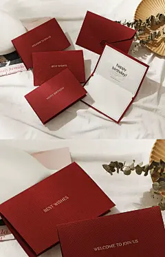 酒红色高级感有纹理生日贺卡定制商务入职纪念感恩感谢祝福欢迎卡-tmall.com天猫