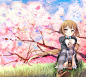 Anime 1500x1335 anime girls anime cherry blossom purple