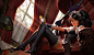 French Maid Nidalee, Even Amundsen : This is a piece for a skin for Nidalee for League of Legends, recently released. 
Since Riot altered the piece before posting it, I figure I might as well post my version of it, hope they won't send their ninjas after 