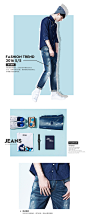 gxg jeans男装夏时尚修身破洞补丁青年休闲弹力牛仔裤男#62905003-tmall.com天猫