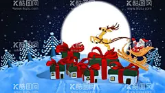 圣诞节插画  - 源文件下载【酷图网】原创节日插画,圣诞节,月圆之夜,圣诞礼物,圣诞插画,圣诞鹿车,圣诞快乐,