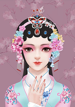 花旦脸谱京剧人物