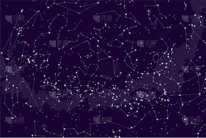 南半球真正的星座，星图。科学天文学，蓝色背景上的星图