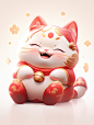 可爱喜庆招财猫元素图片