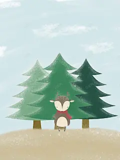 插画圣诞节圣诞快乐插画高清素材 卡片 卡通 可爱 圣诞树 圣诞贺卡 小鹿 展板 插画 贺卡 背景底图 背景 设计图片 免费下载 页面网页 平面电商 创意素材