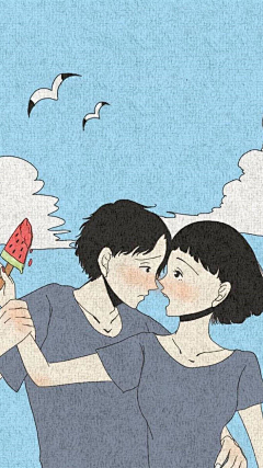 虚无的月采集到情侣插画