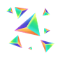 渐变彩色 立体三角形