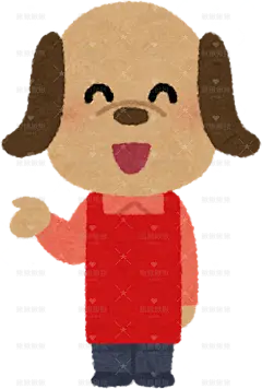 可爱小动物店员工人角色animal_character_tenin_inu可爱小动物手绘png儿童插画免扣素材