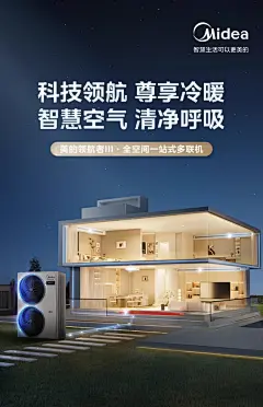 美的领航者三代 中央空调一拖四 家用中央空调一拖五 两联供系统-tmall.com天猫