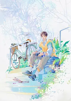 单车少年_小黑牙爱画画__插画师作品_涂鸦王国gracg.com