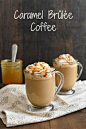 Caramel Brulee Coffee - Make a coffeehouse-style drink at home in just minutes! Coffee, milk, caramel sauce and a touch of brown sugar come together to make a sweet coffee treat! | foxeslovelemons.com