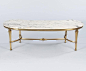 Mid-Century Marble-Top Kidney Shaped Brass Coffee Table 7