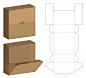 翻盖产品包装盒刀版展开图模板矢量图素材