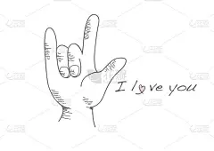 手势，我爱你-复古情怀