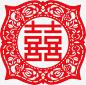 红色中国风双喜剪纸 创意 设计图片 页面网页 平面电商 创意素材 png素材