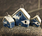 Sky Cottages...Set of Porcelain House Pendant and by elukka