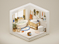 3D 3d design blender design ILLUSTRATION  Interior Isometric lowpoly Render room