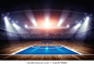 basketball arena 3d rendering