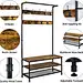 Amazon.com: YAHEETECH Coat Rack 3-in-1 Hall Tree with Shoe Storage Bench and 2-Tier-Shelf and 23 Hooks,72'' Large Size Wood Look Accent Funiture for Entryway Hallway, Metal Frame, Rustic Brown: Furniture &amp; Decor