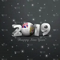 2019,领土行为,南极洲,新年前夕,华丽的,请柬,问候,庆祝,设计,装饰