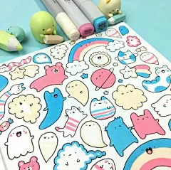萌萌的马克笔填色简笔画，收藏学起来via.kirakiradoodles  （转）@手绘手账素材 ​ ​​​​