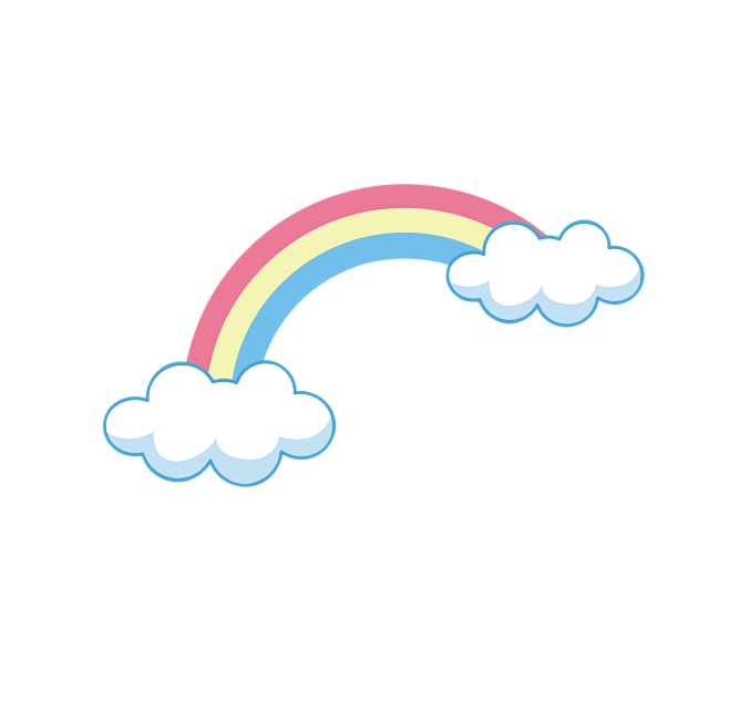 可爱卡通手绘彩虹图案儿童元素插画照片装饰...