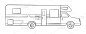 素描旅游野营拖车，涂鸦交通工具套装