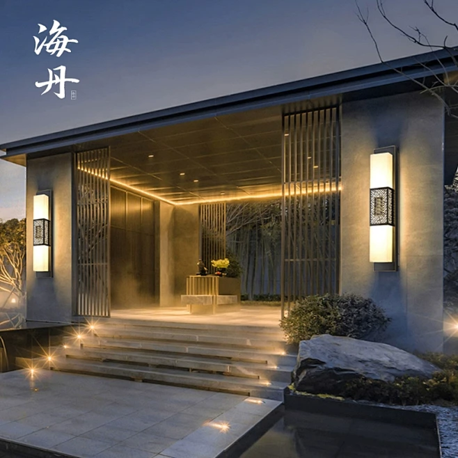 户外壁灯防水全铜别墅大门口长条壁灯新中式庭院灯外墙柱灯门前灯-tmall.com天猫-花瓣网