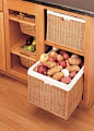 Rev-A-Shelf 4WB-421-4 Rattan Organizer Basket with Canvas Liner Sink & Base Accessories