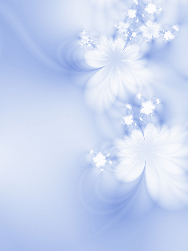 浅蓝色花朵线条背景图片