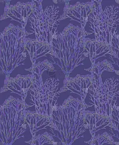 手绘裸树无缝图案