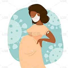 接种疫苗的深色皮肤孕妇。疫苗的概念，健康，疫苗的传播，健康，呼吁抗击冠状病毒。彩色矢量插图在平面风格