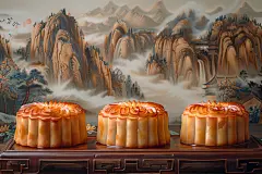 月夕面点中秋节美食月饼摄影照片
