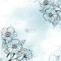 平面手绘线条花朵元素