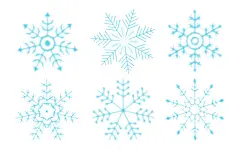 手绘冬季蓝色卡通雪花合集海报装饰元素高清模板免费下载-趣麦麦图