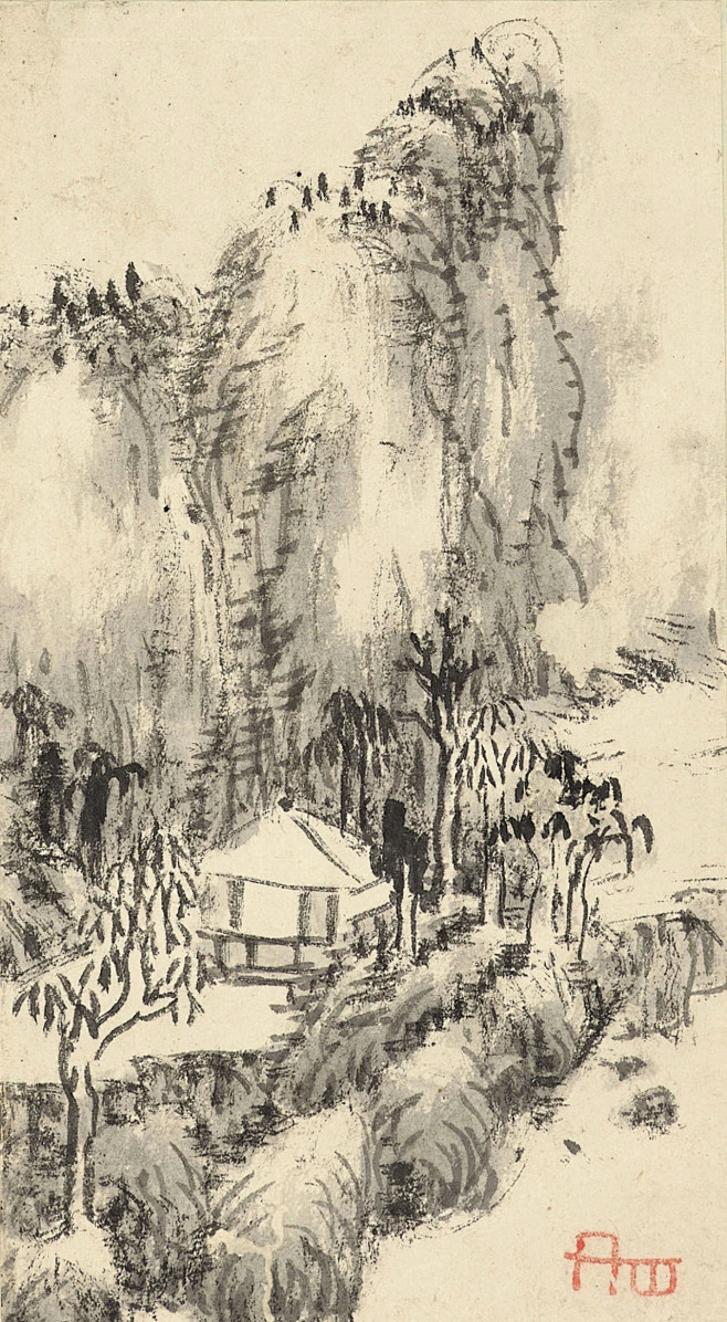 八大山人《兰亭诗画册》对题12开