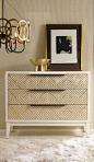 gold geometric chest