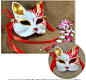 狐狸面具和风狐妖面具半脸日本手绘猫咪动漫cos舞会【瑞哲手绘】-淘宝网