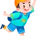 幼儿园扁平开学季插画-小男孩