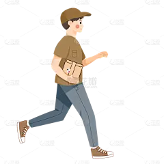 手绘-奔跑人物形象贴纸