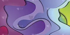 波浪形几何多色矢量背景。剪纸的设计。