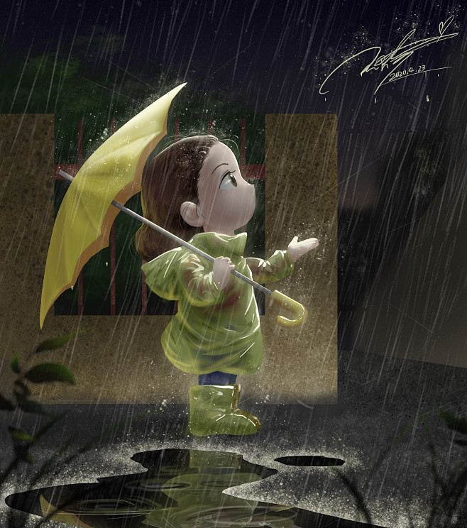 下雨夜晚